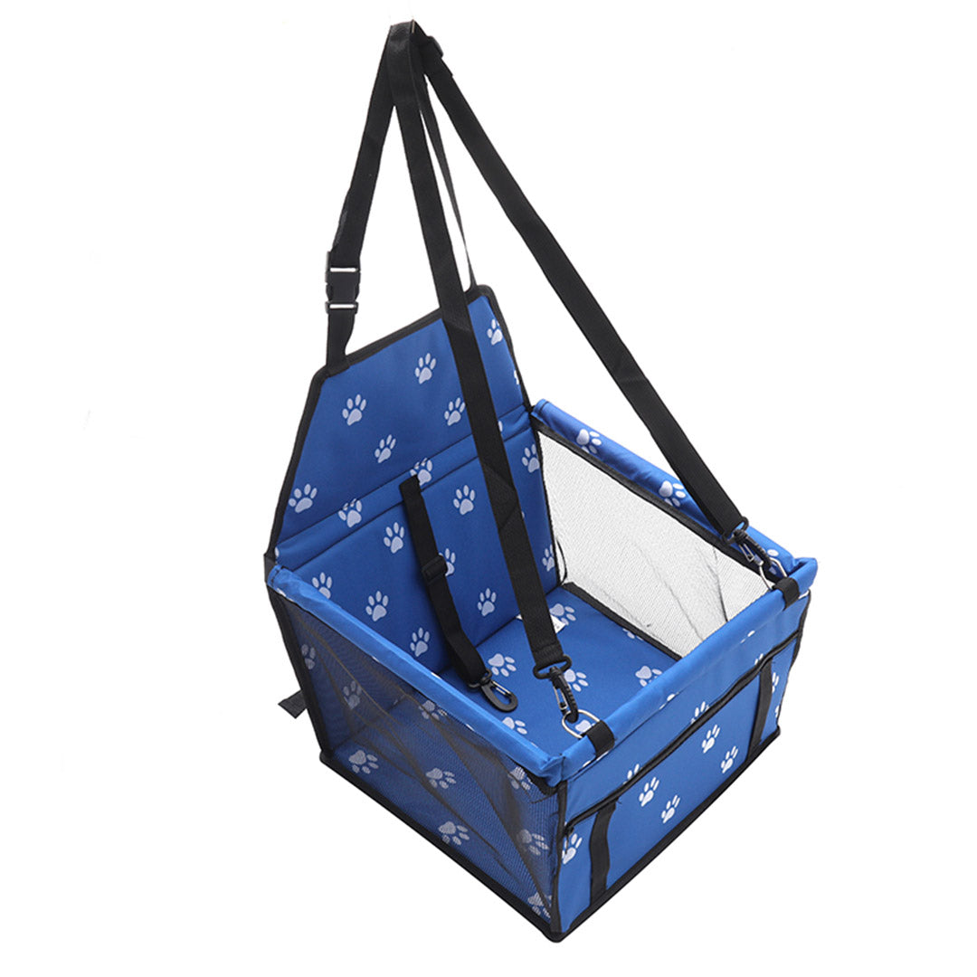 NNEAGS 2X Waterproof Pet Booster Car Seat Breathable Mesh Safety Travel Portable Dog Carrier Bag Blue