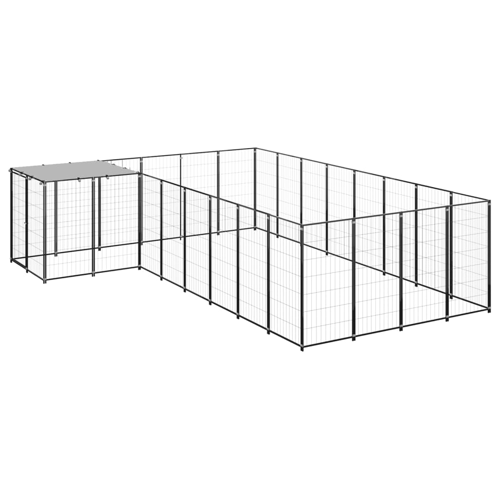 NNEVL Dog Kennel Black 10.89 m² Steel
