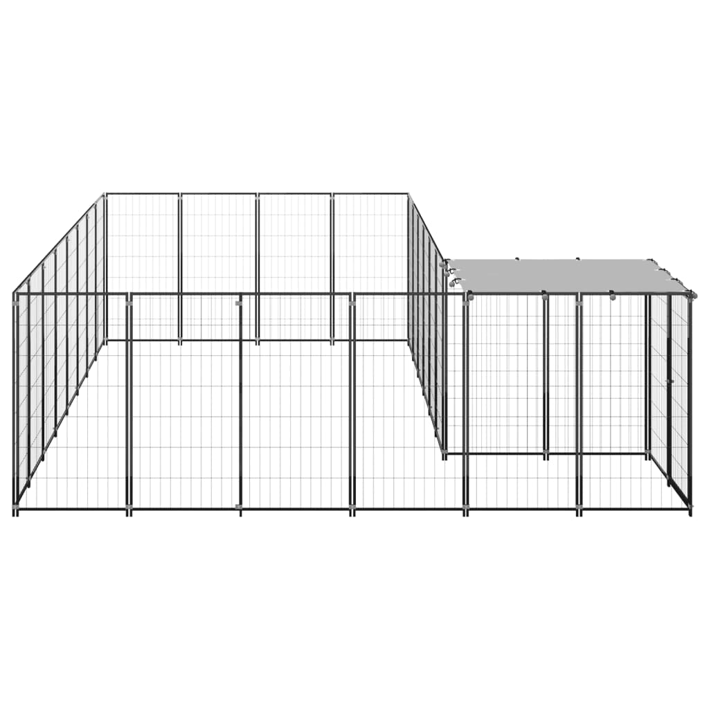 NNEVL Dog Kennel Black 10.89 m² Steel