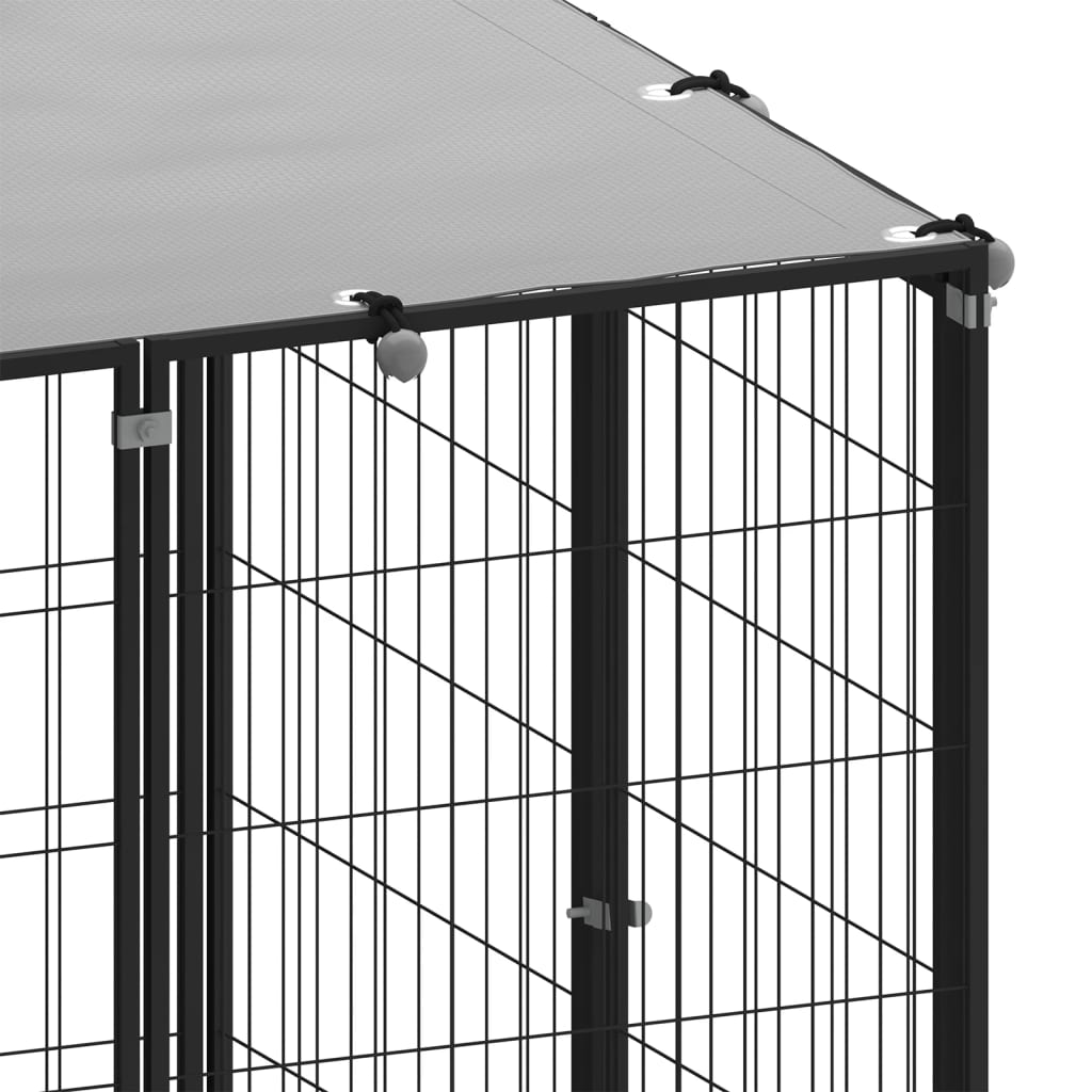 NNEVL Dog Kennel Black 10.89 m² Steel