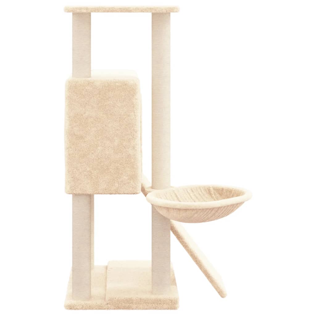 NNEVL Cat Tree with Sisal Scratching Posts Cream 96 cm