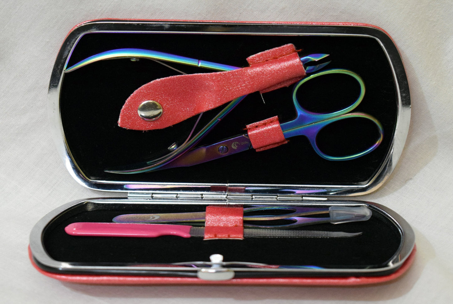 Titanium Plated Multi Color- Ladies Personal Travelling Pedicure/Manicure Kit-1