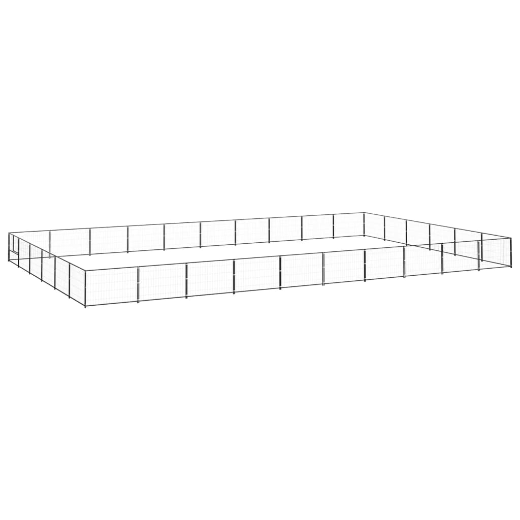 NNEVL Dog Kennel Black 60 m² Steel