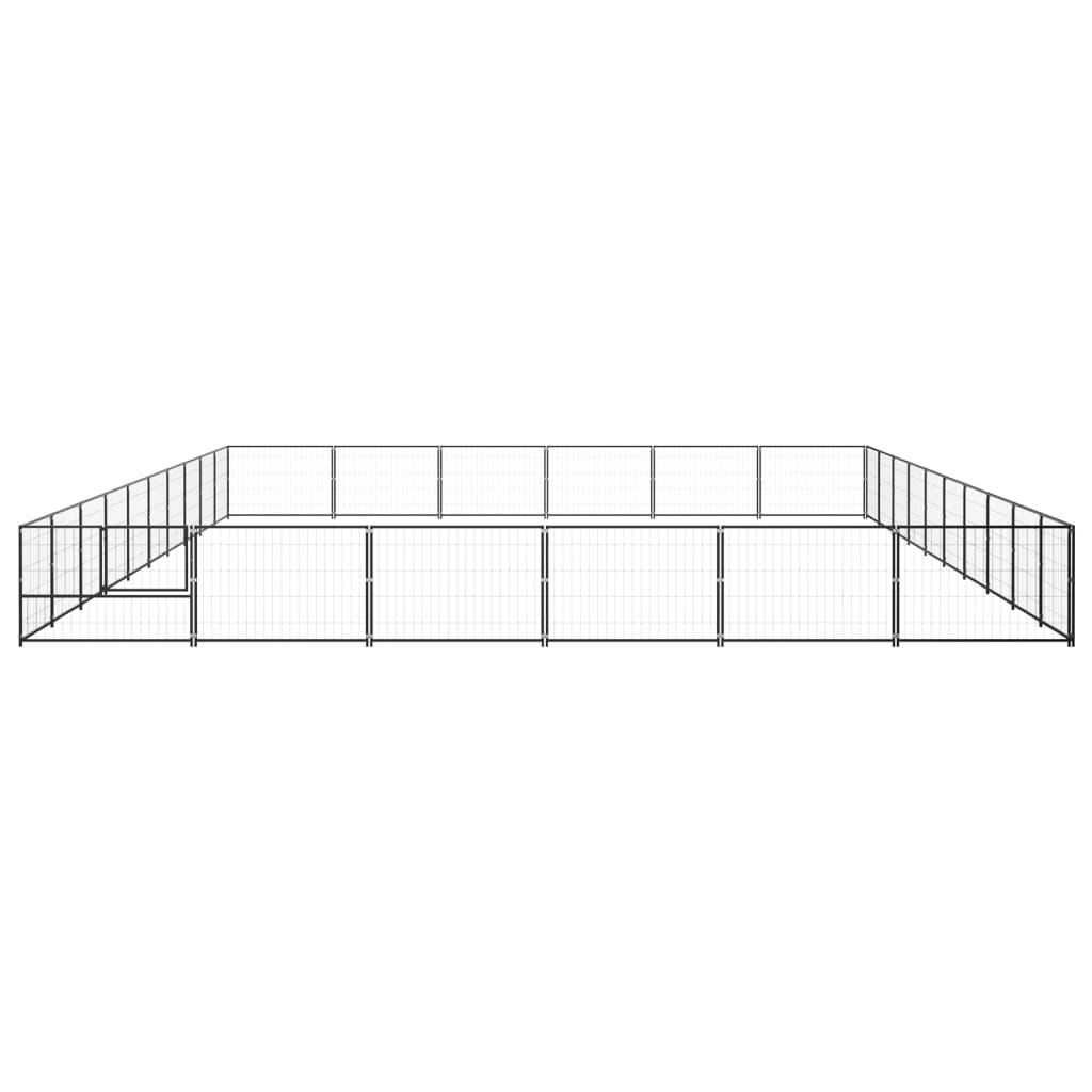 NNEVL Dog Kennel Black 60 m² Steel