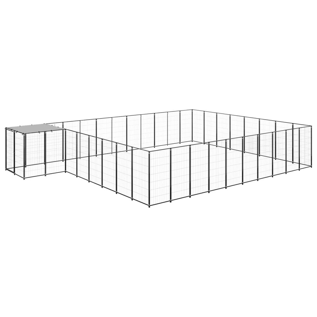 NNEVL Dog Kennel Black 25.41 m² Steel