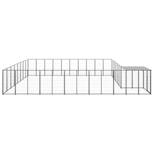 NNEVL Dog Kennel Black 25.41 m² Steel