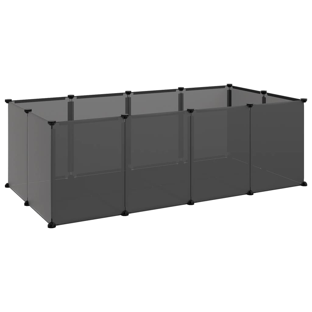 NNEVL Small Animal Cage Black 144x74x46.5 cm PP and Steel