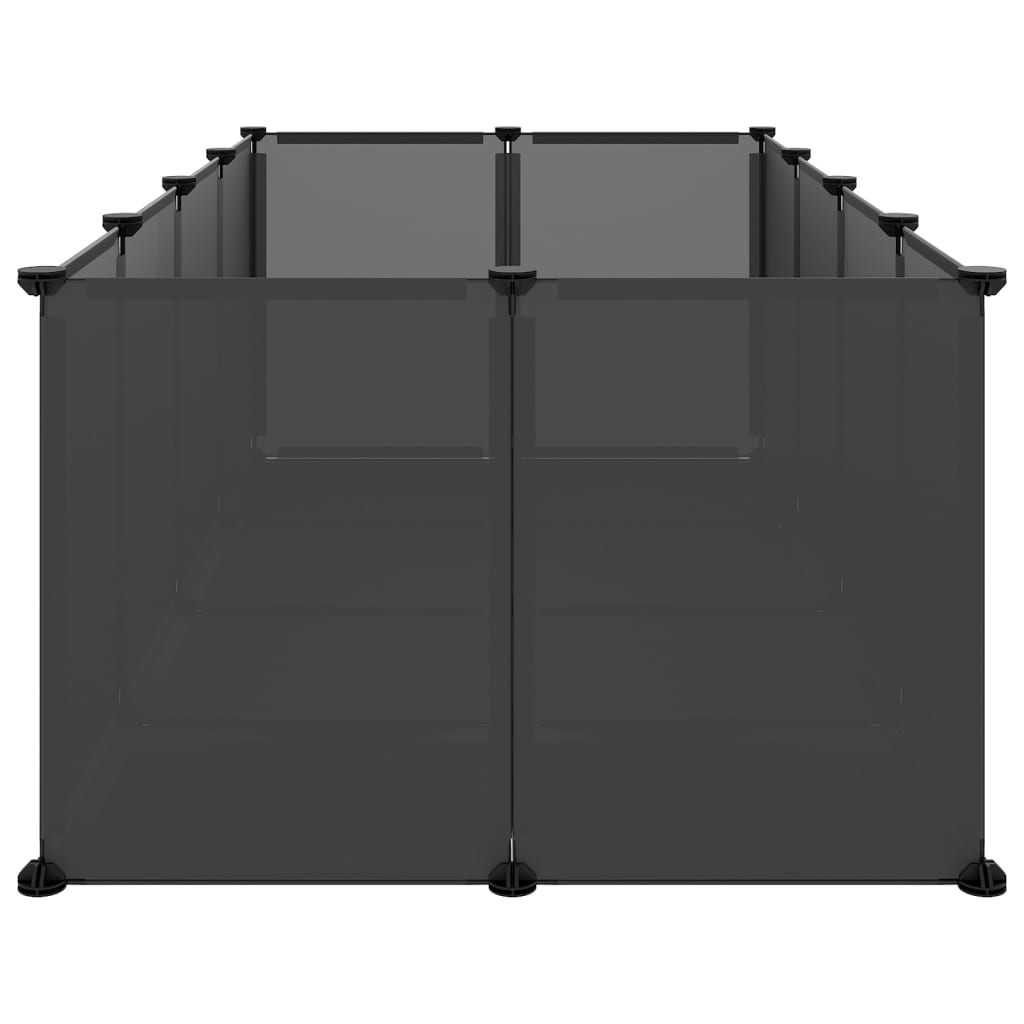 NNEVL Small Animal Cage Black 144x74x46.5 cm PP and Steel
