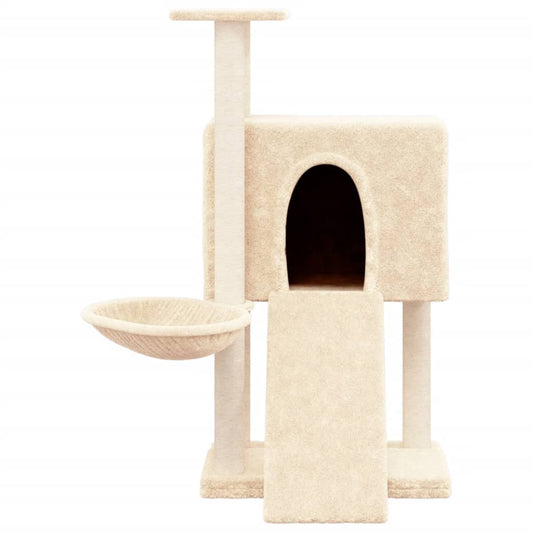 NNEVL Cat Tree with Sisal Scratching Posts Cream 96 cm