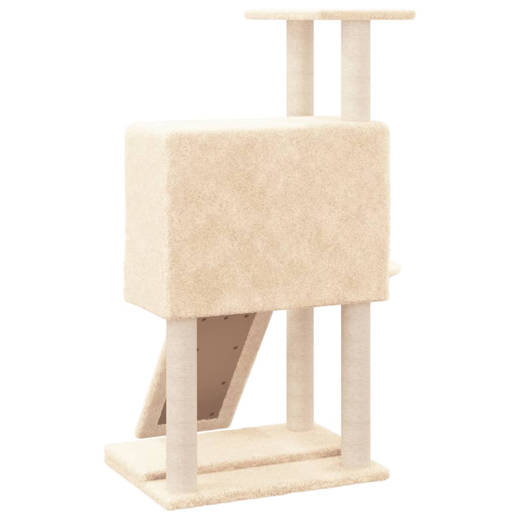 NNEVL Cat Tree with Sisal Scratching Posts Cream 96 cm