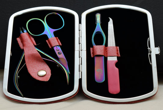 Titanium Plated Multi Color- Ladies Personal Travelling Pedicure/Manicure Kit-0