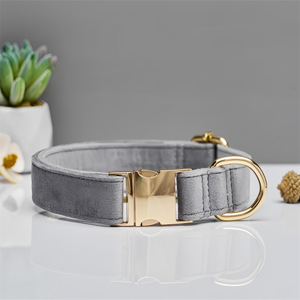 NNEDSZ Grey Durable Dog Collar with Metal Buckle - Adjustable Nylon Pet Collar for Small to Large Dogs Size M-1