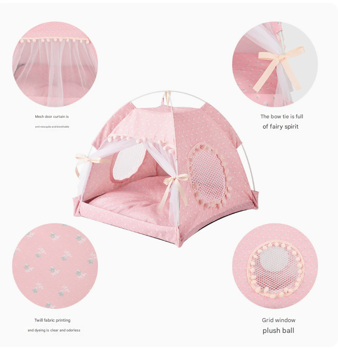 NNEDSZ Green floral Portable Folding Pet Tent - Summer Cat & Dog Shelter with Mesh Window, Lightweight and Breathable, Ideal for Travel & Home Use 50x50x45CM-1
